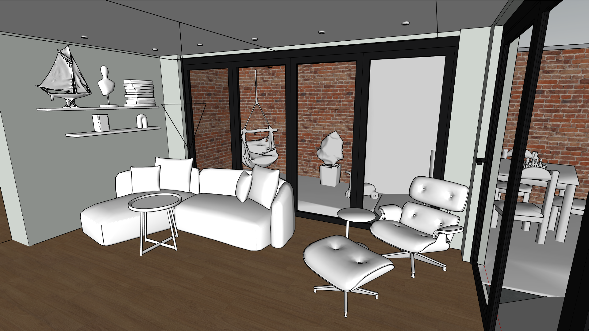 Kastenwand SketchUp 3